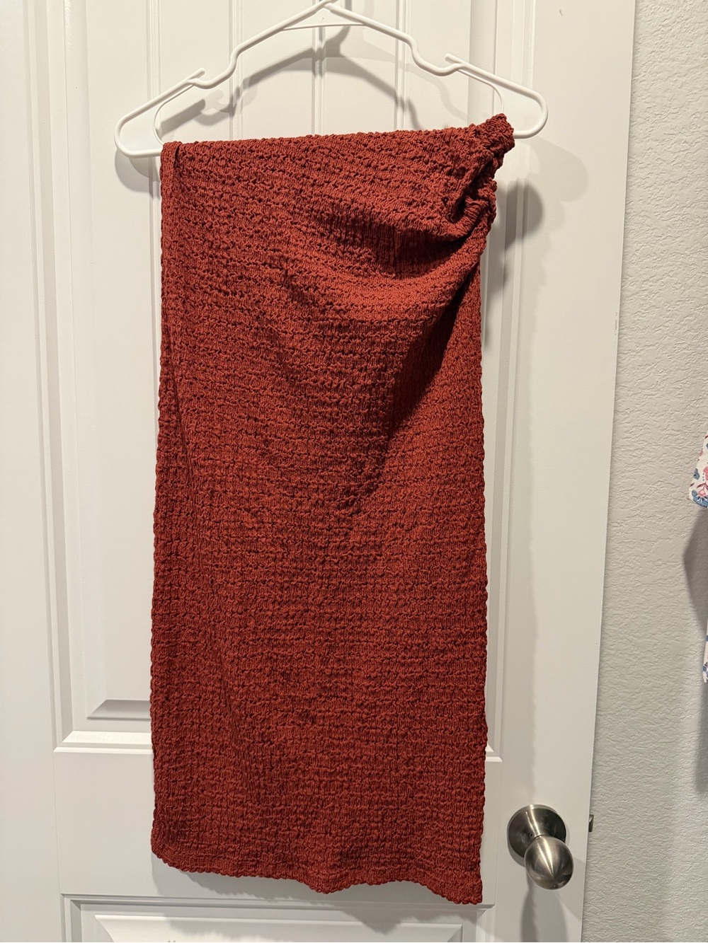 Zara Rust Textured Knit Midi Skirt - Set available